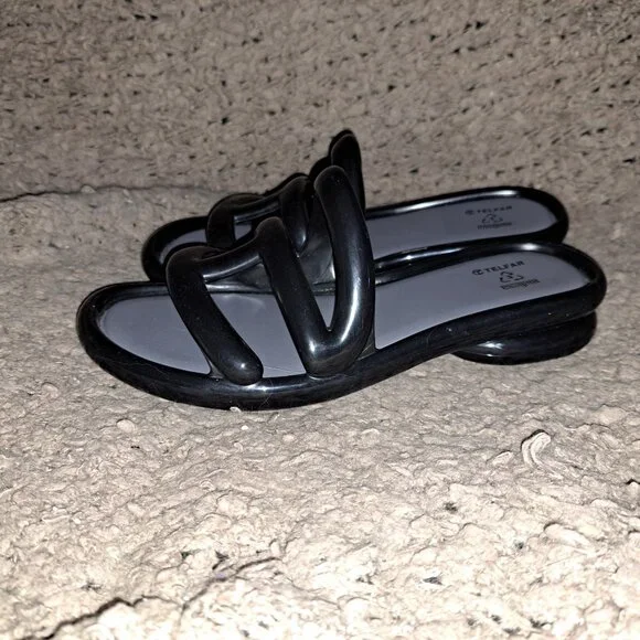 MELISSA x TELFAR Jelly Slide-Black-Size 39/8 US-Near Mint